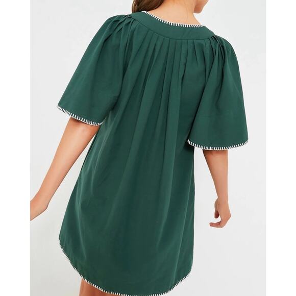 TUCKERNUCK Pomander Place Dark Green Stitch Finley Flutter Sleeve Dress NWT XXS - Picture 3 of 9